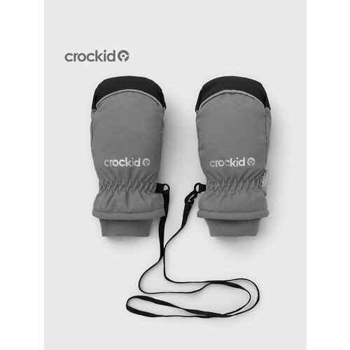 Варежки crockid детские мембранные варежки, зима для детей, размер 11, серый