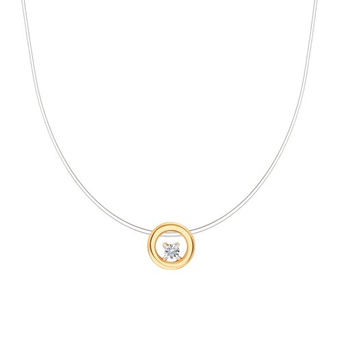 фото Колье diamant online, красное золото, 585 проба, бриллиант, длина 40 см., прозрачный
