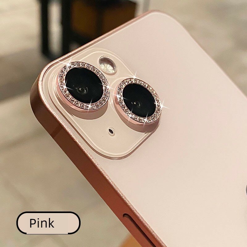 Защитная пленка для объектива iPhone 17 Pro с эффектом сверкания, корнинг стекло, высокая прозрачность, розовый, набор