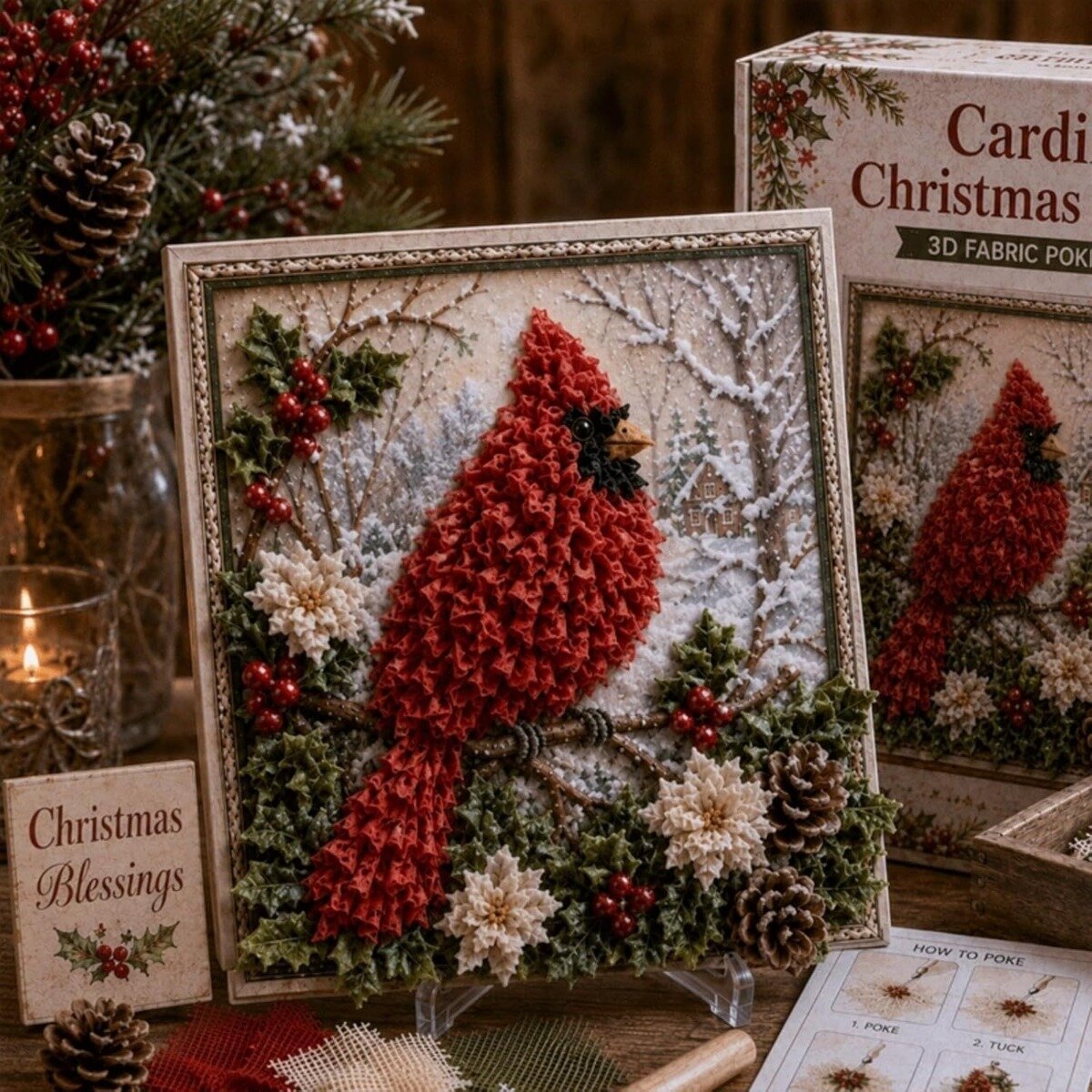 Новые товары 3D Christmas Fabric Poke Art Kit Рождественский DIY игла Ткань Арт Набор
