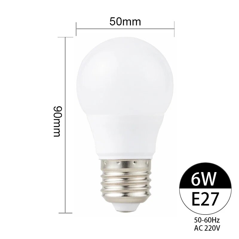 Светодиодная лампа E27 6W Warm White