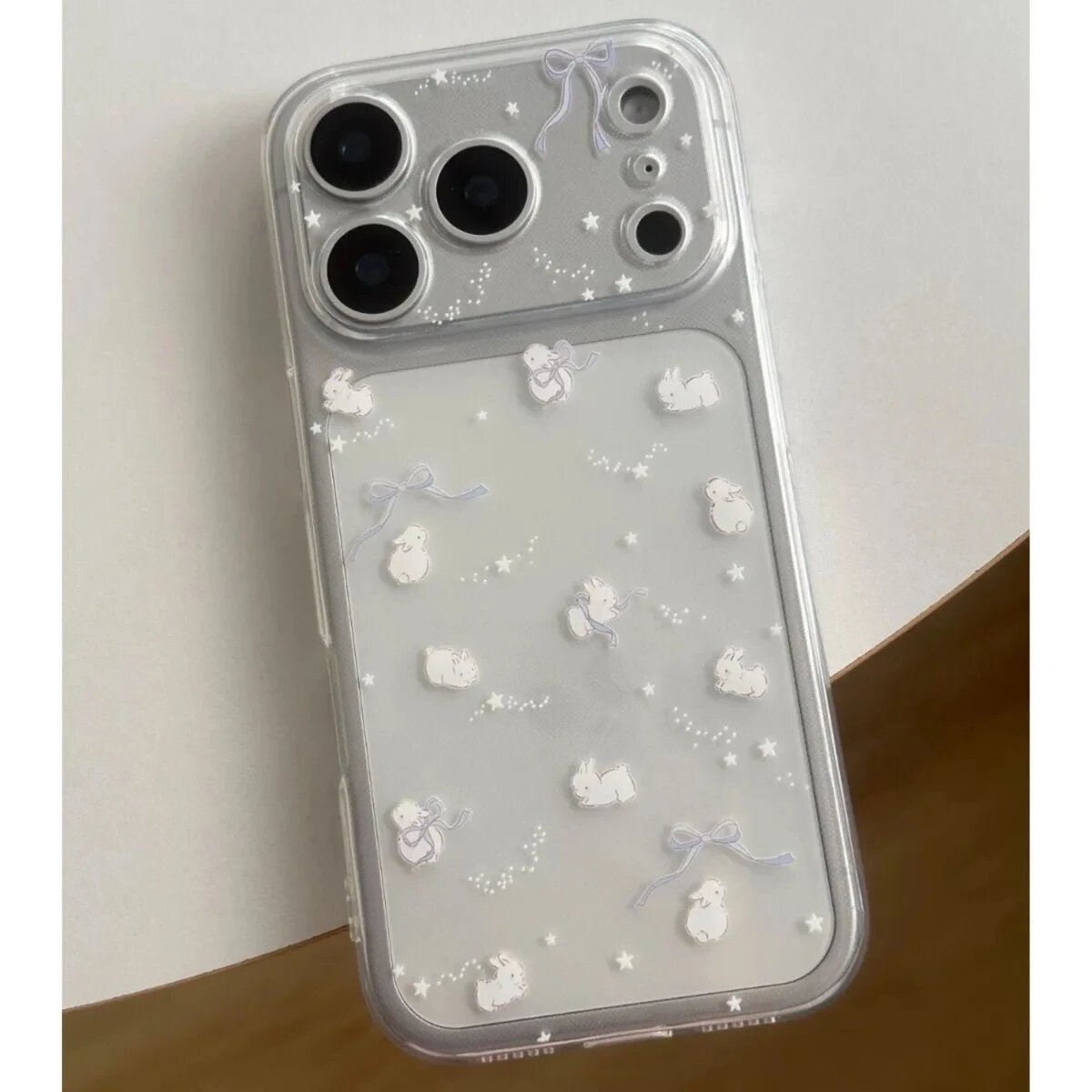 Элегантный Прозрачный Чехол для Телефона с Милым Белым Clear-SMTYX061717A, For iphone 16 ProMax
