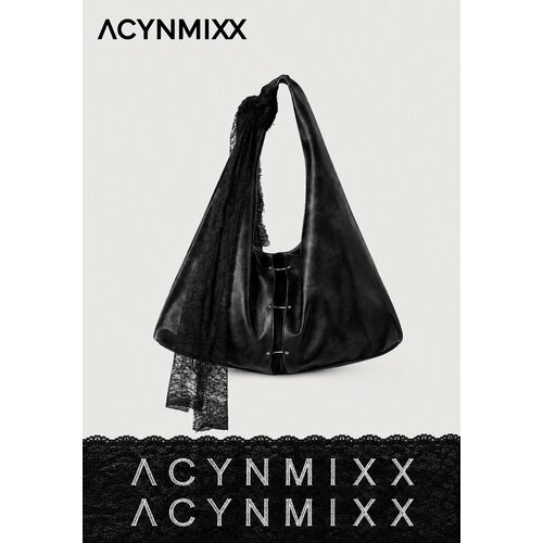 фото Сумка шоппер acynmixx, фактура матовая, черный