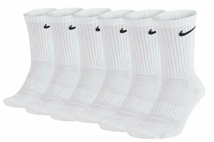 Носки NIKE Everyday Lightweight Crew, комплект, 6 пар, размер 42-46, белый — фото 1