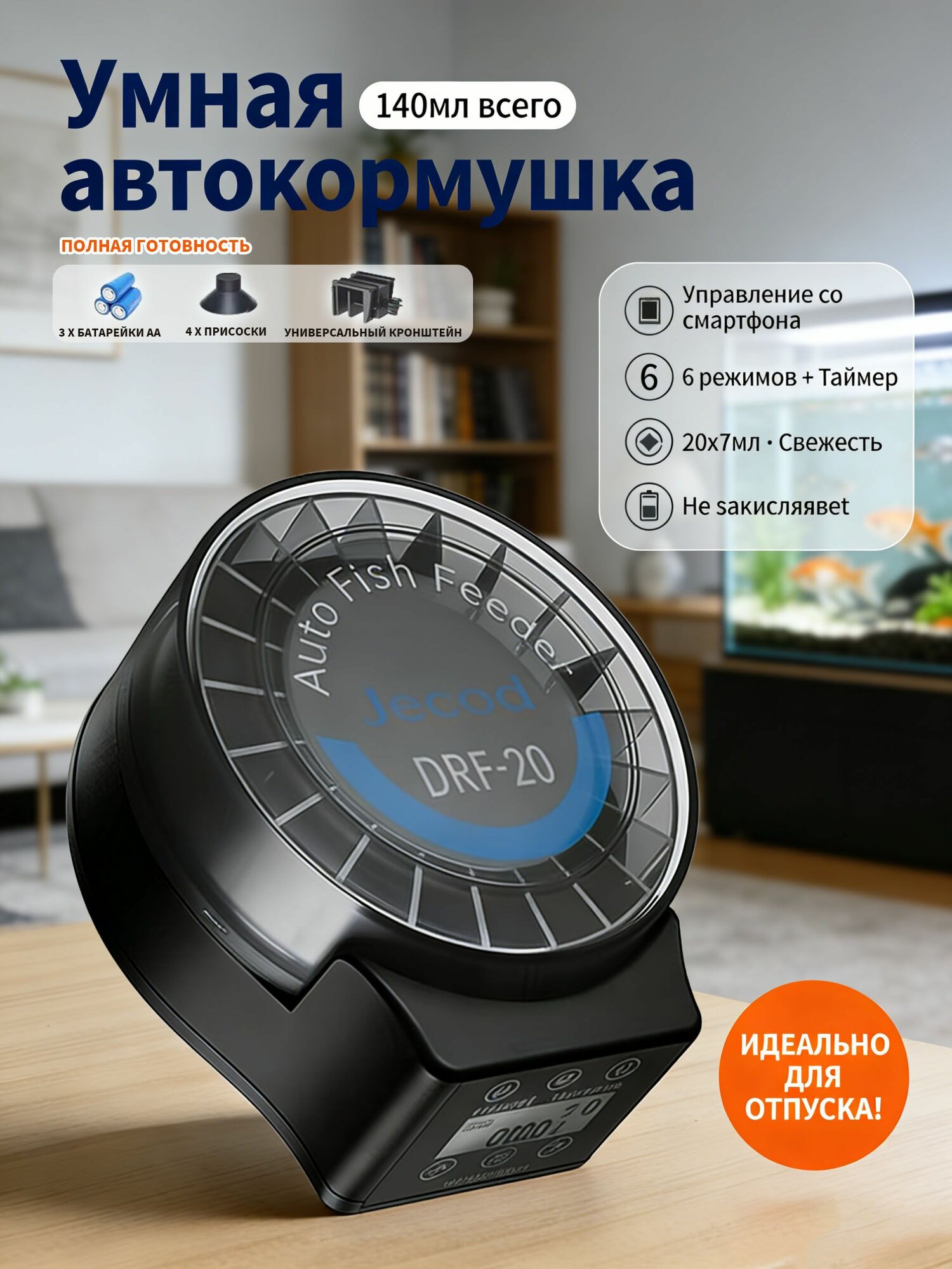 Avtomaticheskaya kormushka jebao drf 20 s bolshim bunkerom 20x7 ml upravlenie po bluetooth 6