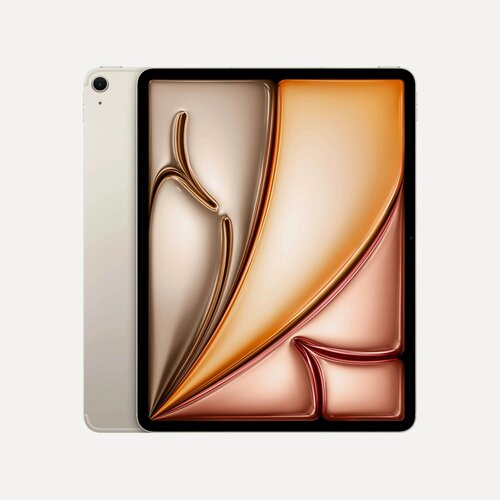 Изображение товара Планшет iPad Air 13 M4, 12 Мп, 60 Гц, 256Gb, Wi-Fi+Cellular, Starlight, дизайн с толстыми рамками