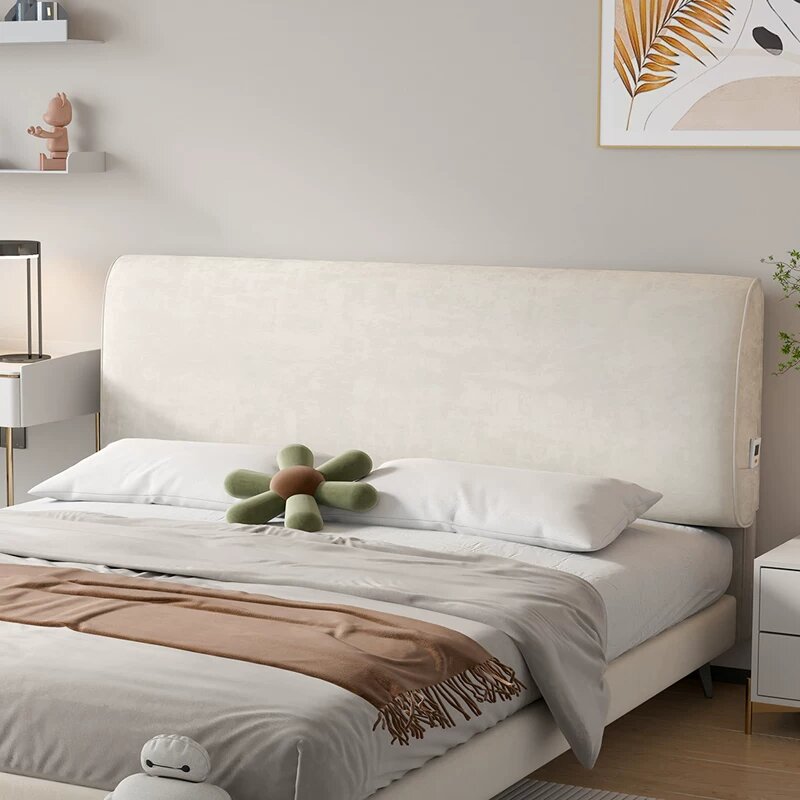 Вельветовый однотонный кушетка с цветом гусиной теплой белизны 120x60x10см без клеевого крепления