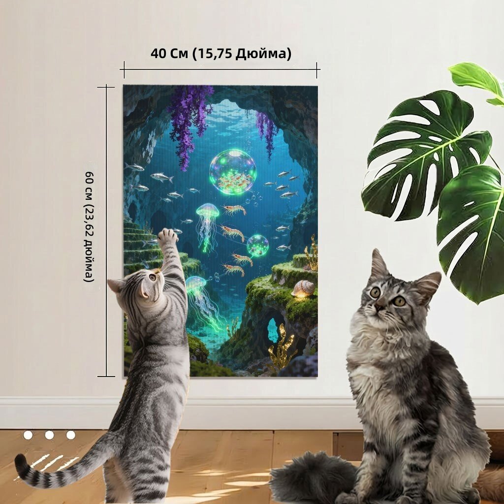 Прочная самоклеящаяся когтеточка для кошек 40x60 см, подходит для стен, диванов и домиков, для царапанья и лазания, декоративная интерактивная игрушка