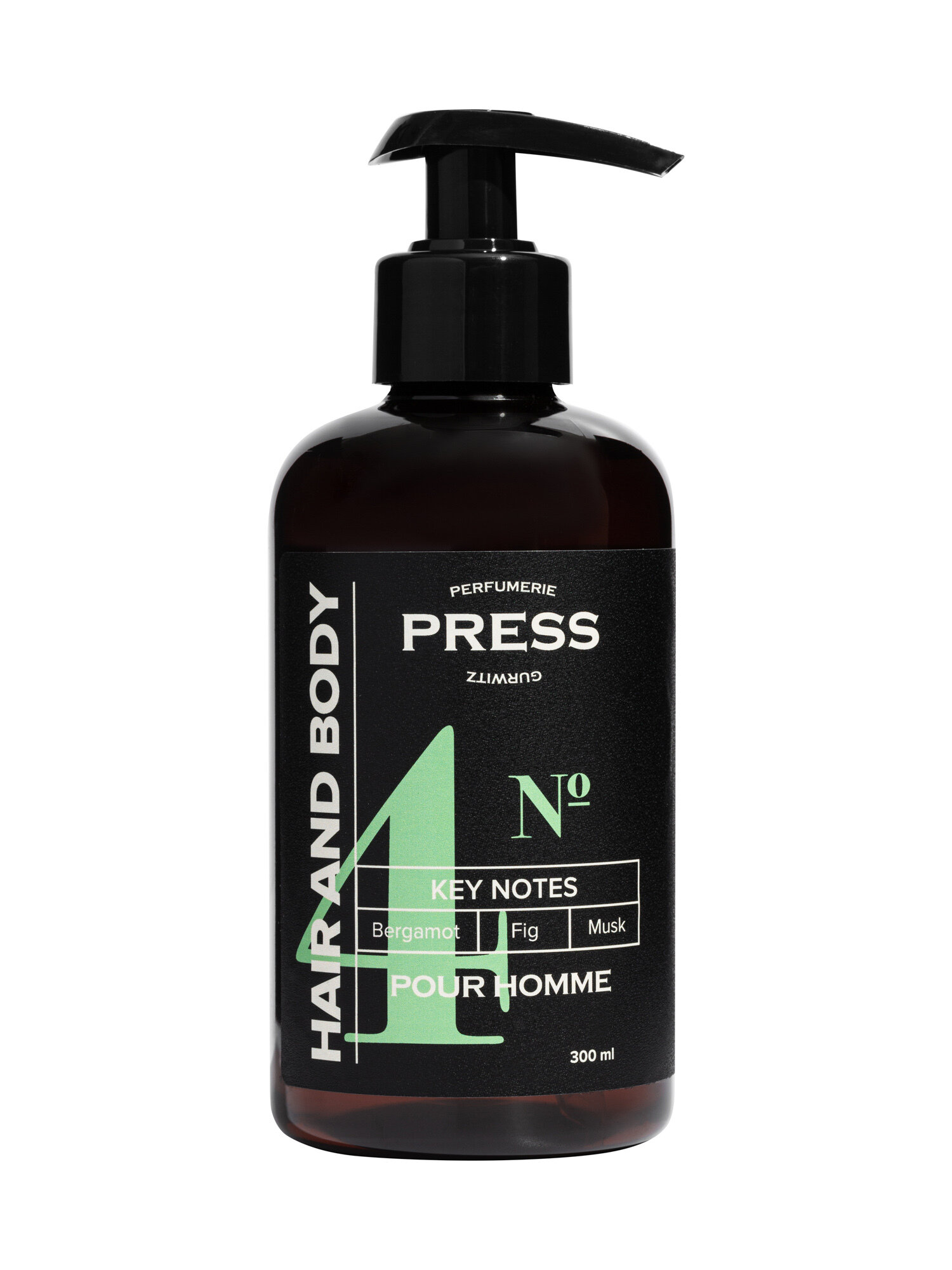 Гель-шмпунь 2 в1 №4 PRESS GURWITZ PERFUMERIE/ парфюмированный, 300 мл