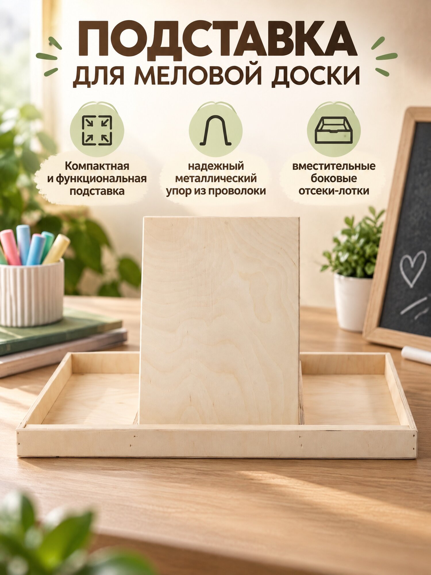 Подставка-органайзер Hill & Mill для меловой доски, 47*34*3,5
