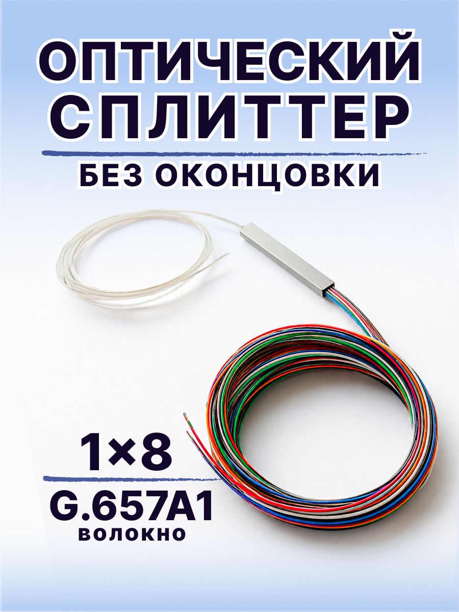 Сплиттер оптический, делитель оптический 1x8 PLC, без оконцовки