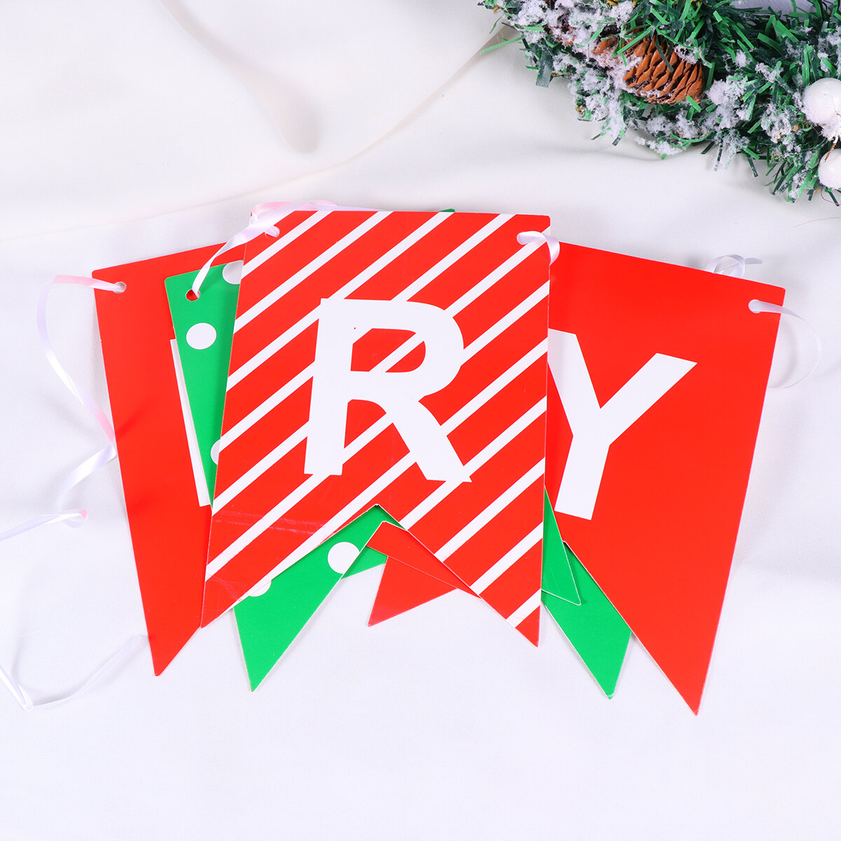 Баннер Merry Christmas Из Бумаги Для Украшения Праздников Размер 16*11.5*0.1 Cm