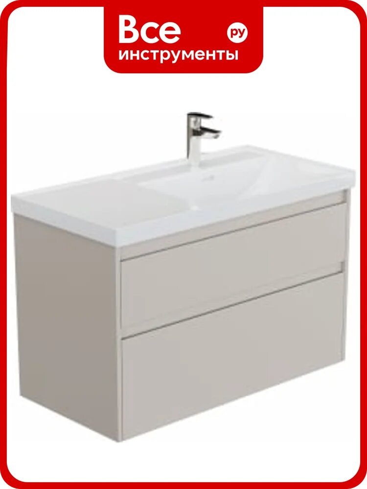 Тумба Aquanet Nova Lite 2.0 100 R 2 ящика, цвет бежевый (346326) 00346326
