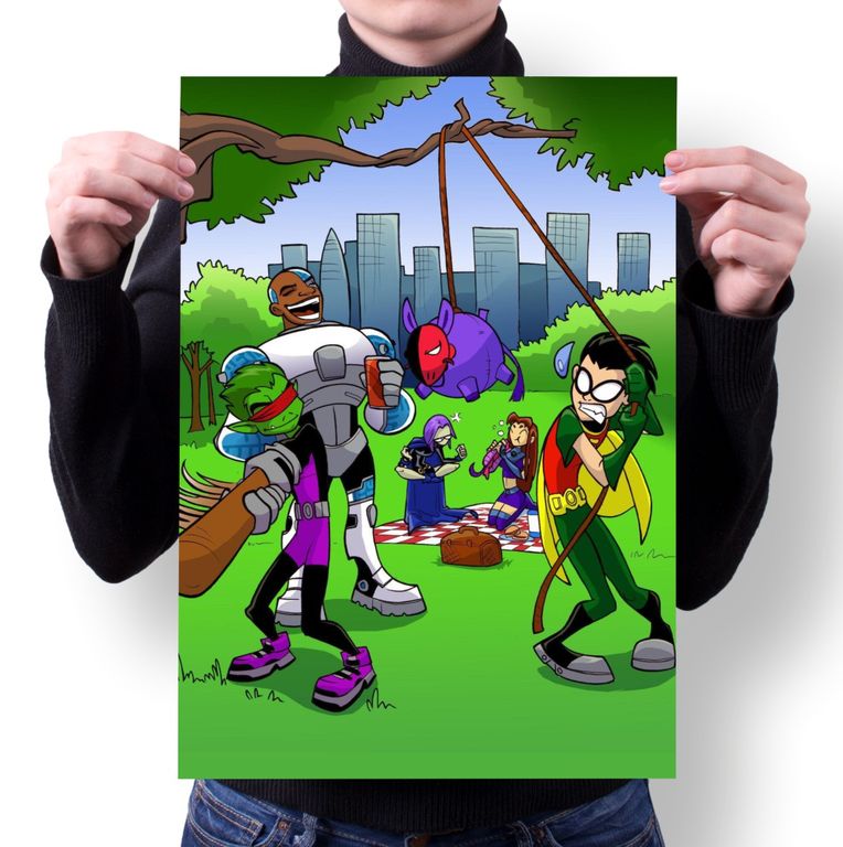 Плакат Юные Титаны Вперёд, Teen Titans Go №7, А4