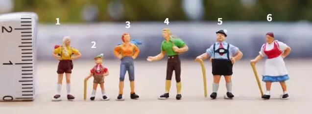 Миниатюрные фигурки HO 1:87 для кемпинга Зеленый, a set