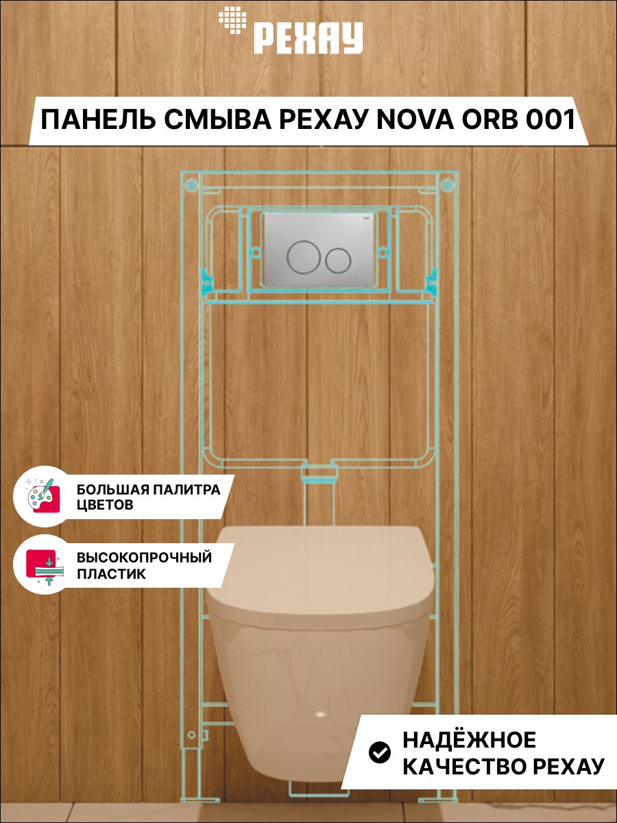 Панель смыва РЕХАУ NOVA ORB 001 с круглыми клавишами, пластик, серебристый, матовый