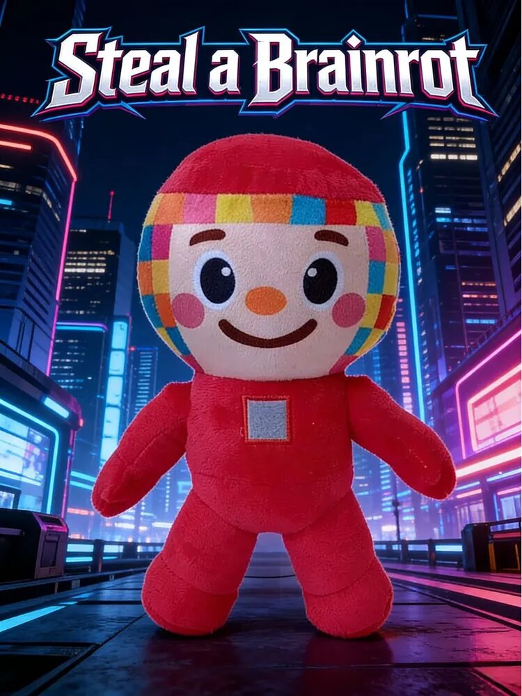 Мягкая игрушка персонаж из игры Steal a Brainrot, красный костюм, голова