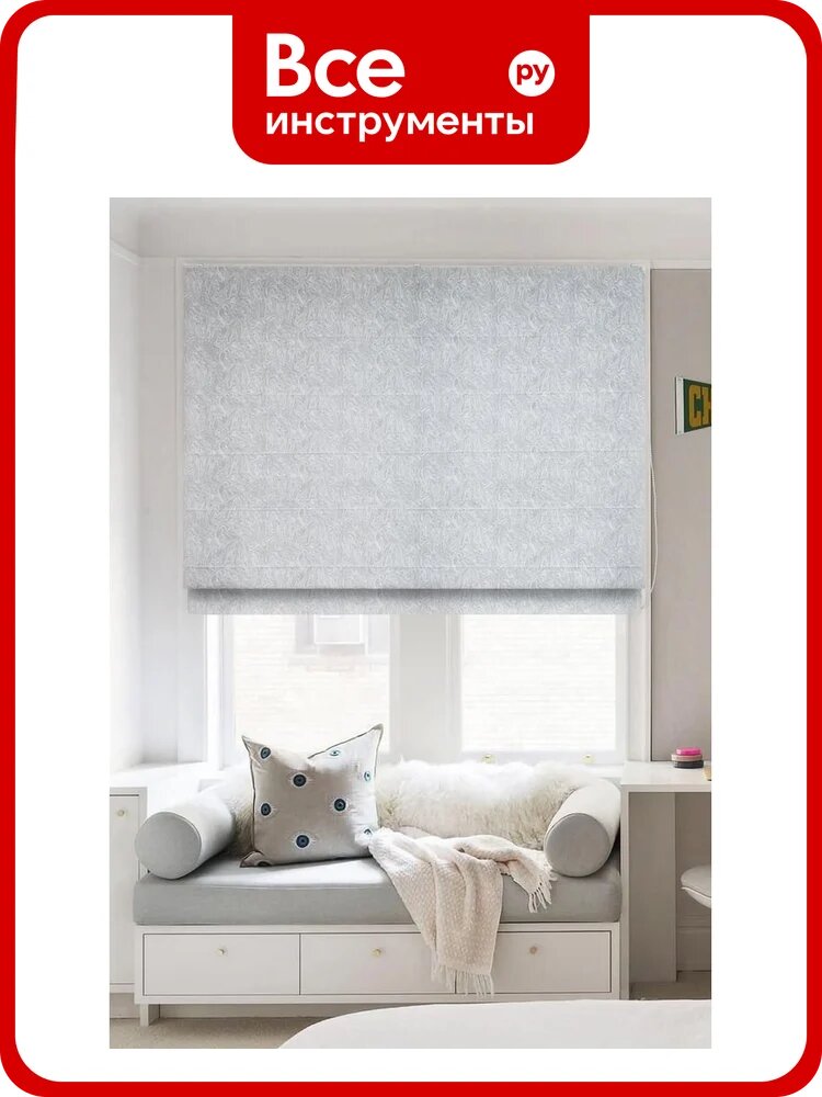 Римская штора Эскар Sabina, нежно-серый, цепочный механизм, 60x160 см 238060160