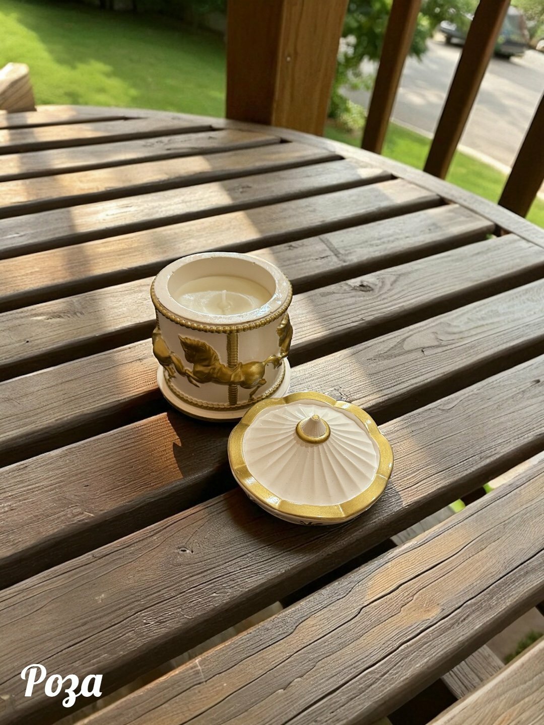 Декоративная свеча "Карусель", аромат, ручная работа, 9x9x10см