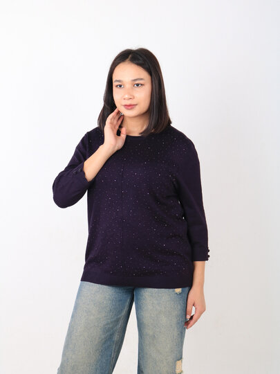 Свитер , размер 54, фиолетовый — фото 1