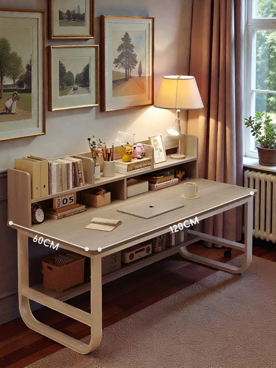 Письменный стол с полкой, для офиса, школы, компьютера , лофт — фото 1