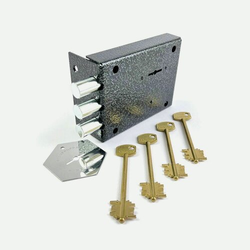 Изображение товара Замок дверной и гаражный накладной сувальдный CERBER СК2-675 016 (4 ключа по *60 мм) без ответной планки