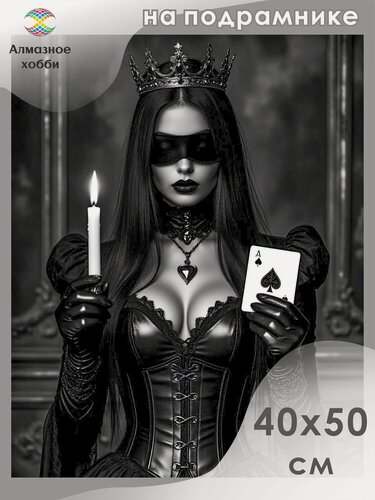 Изображение товара Алмазная мозаика на подрамнике Девушка в короне 40х50