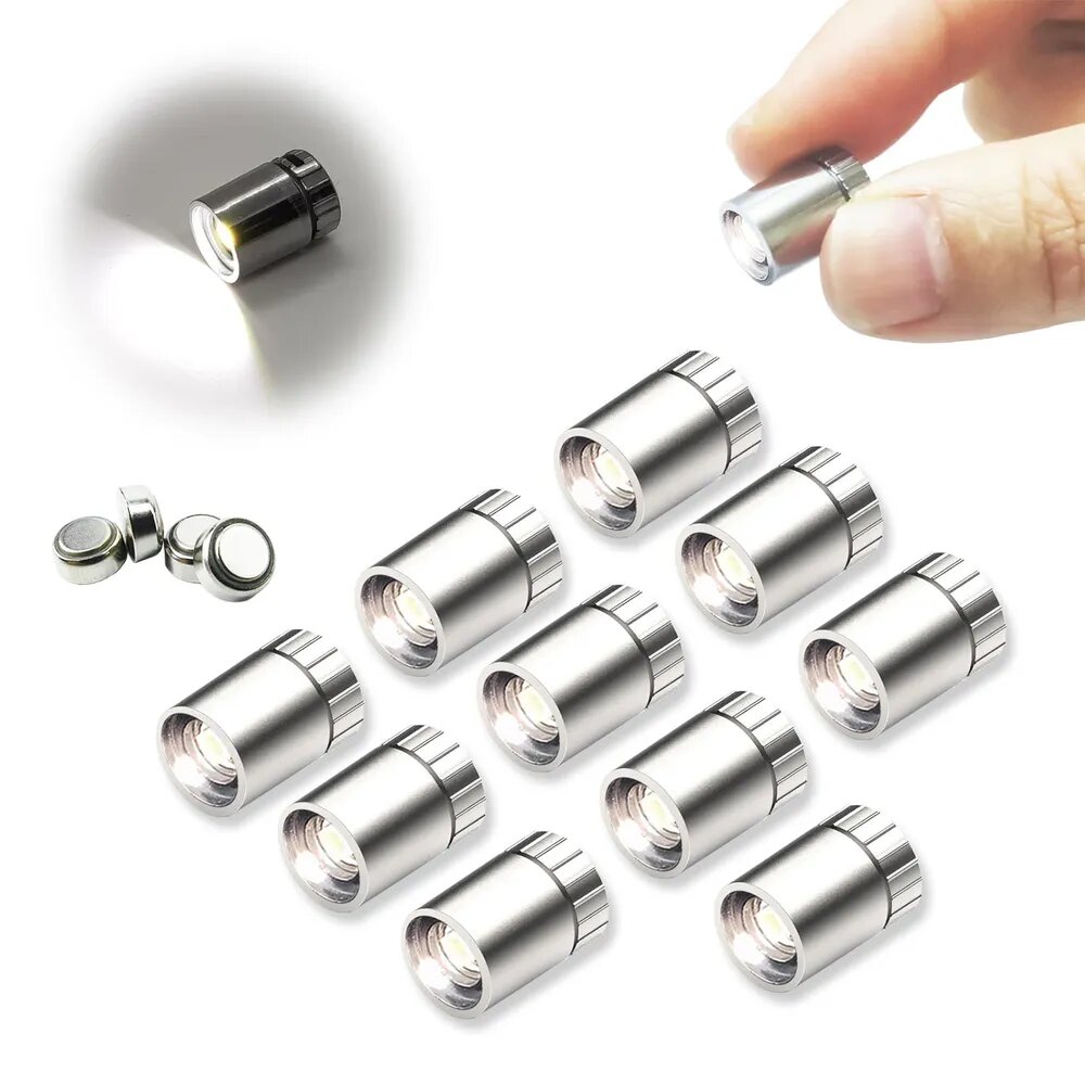 Набор из 10 мини LED ламп для рукоделия, DIY, освещения кукольного домика, на батарейках, совместимо с конструкторами