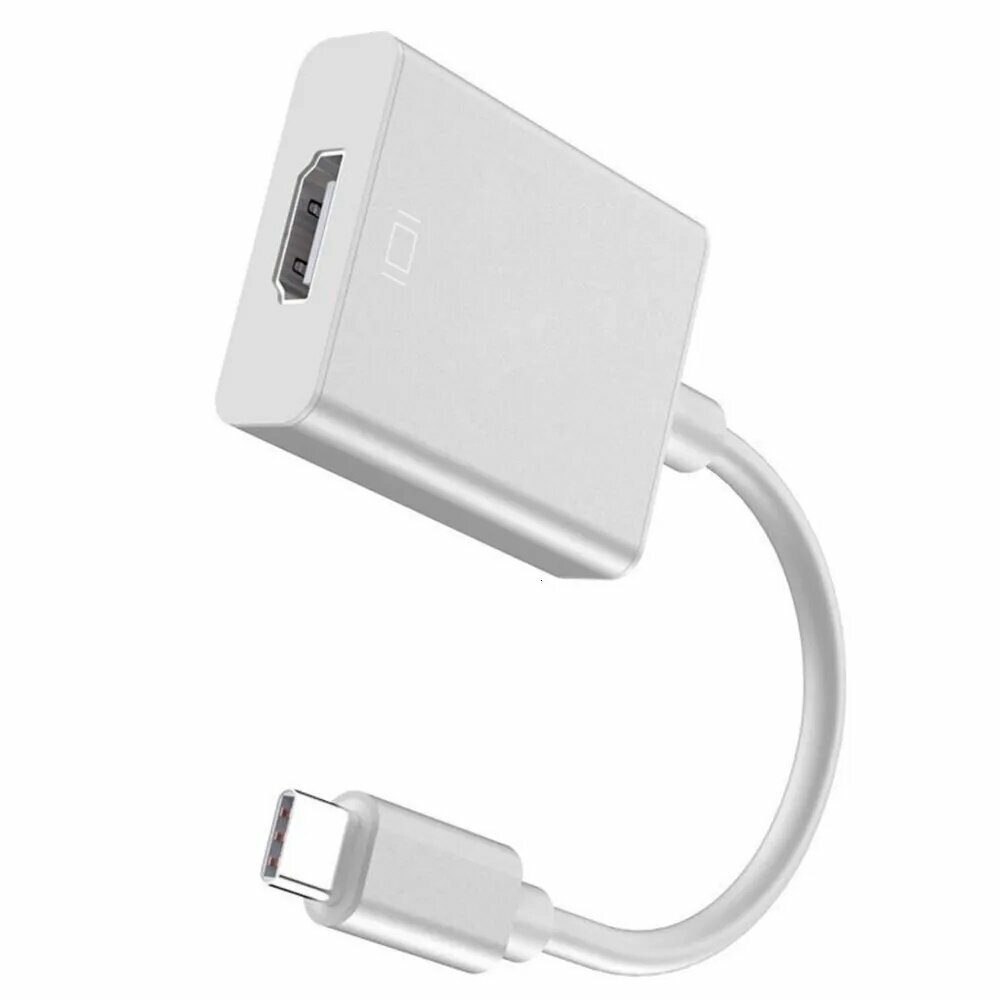 Адаптер USB 3.1 Type C в HDMI 4K 1080P с компактным и легким дизайном для смартфонов и ПК, Серебро