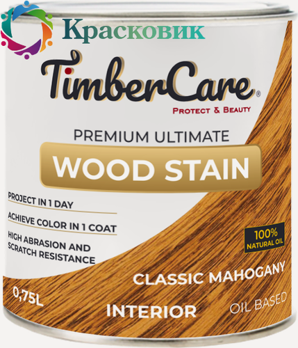 Изображение товара Масло 2 в 1 TimberCare Wood Stain тонирующее, высокой прочности 350014 Классический махагон 0,75л