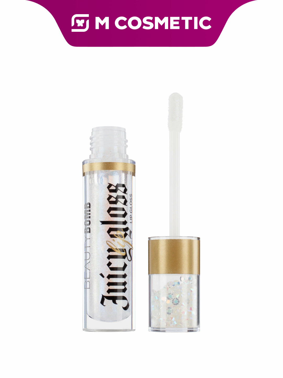 Блеск для губ BEAUTY BOMB Juicy 02, увлажняющий, серебристый