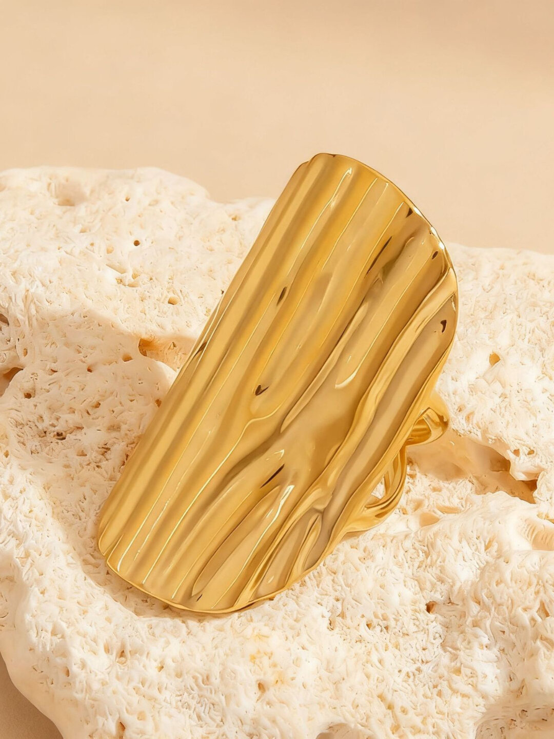 Кольцо, безразмерное, золотистый — фото 1