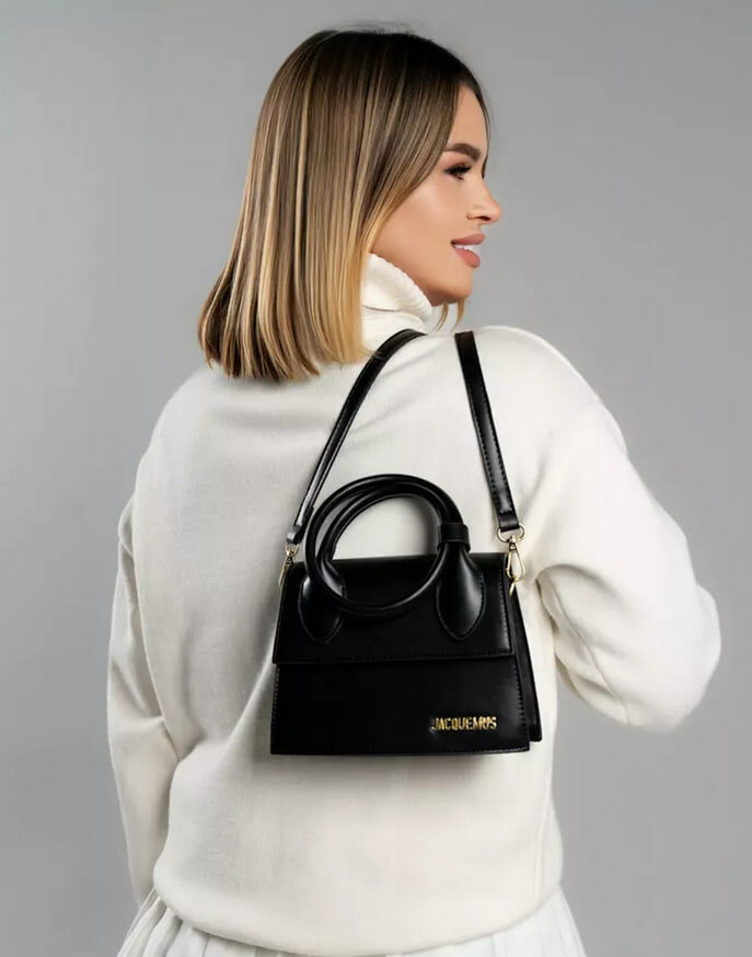 Сумка клатч , фактура гладкая, чeрный — фото 1