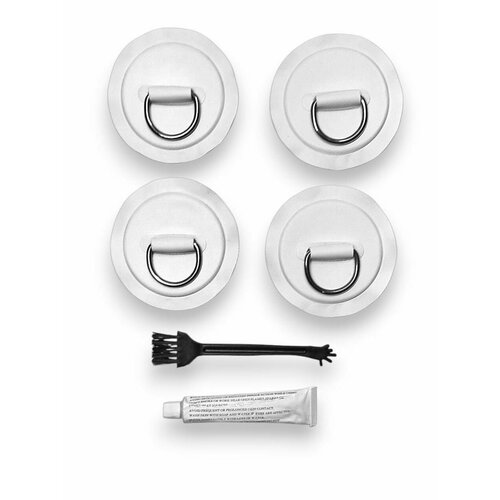 4 шт Патч Рым + клей + кисточка для клея для SUP доски с металлическим кольцом черный