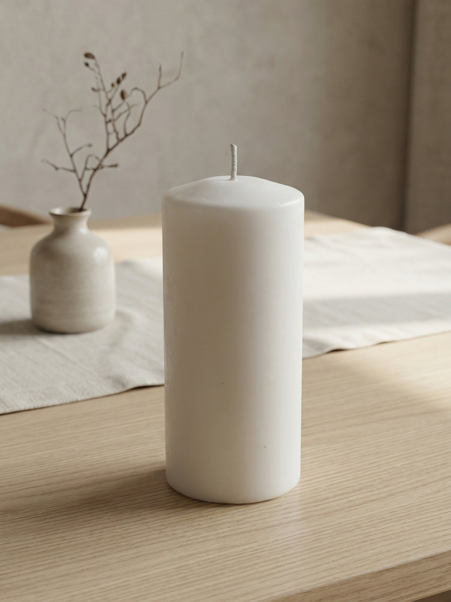 Большая свеча столбик QHome 15 x 7 см, 72 часа горения — фото 1