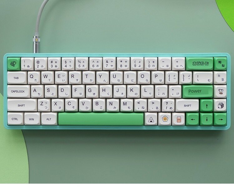 Оригинальные кейкапы XDA Mario avocado honey milk matcha из PBT с сублимационной печатью, совместимые с 61/87/98