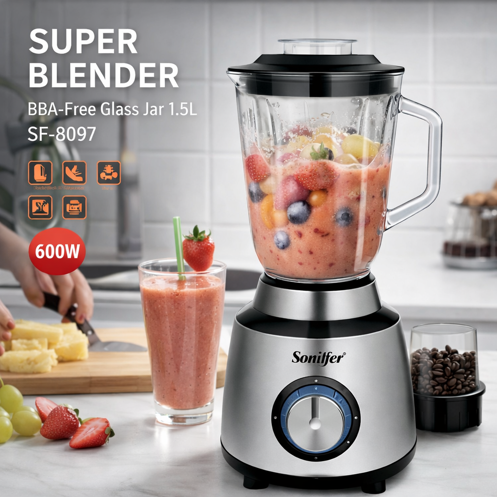 Кухонный блендер Sonifer SF-8097, Многофункциональный блендер Sonifer, Мощный блендер