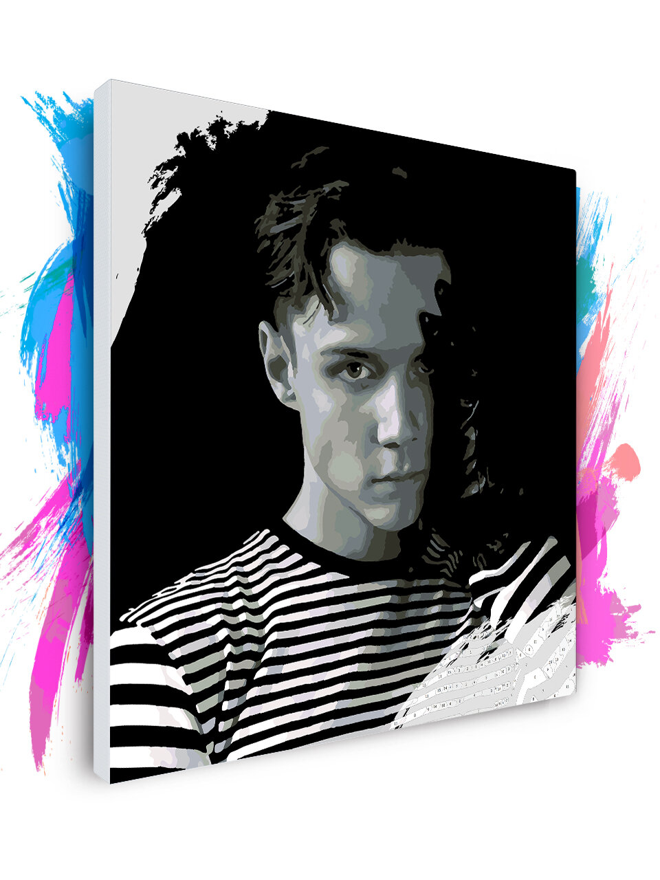 Картина по номерам на холсте Ваня Дмитриенко ЧБ, 60 х 60 см