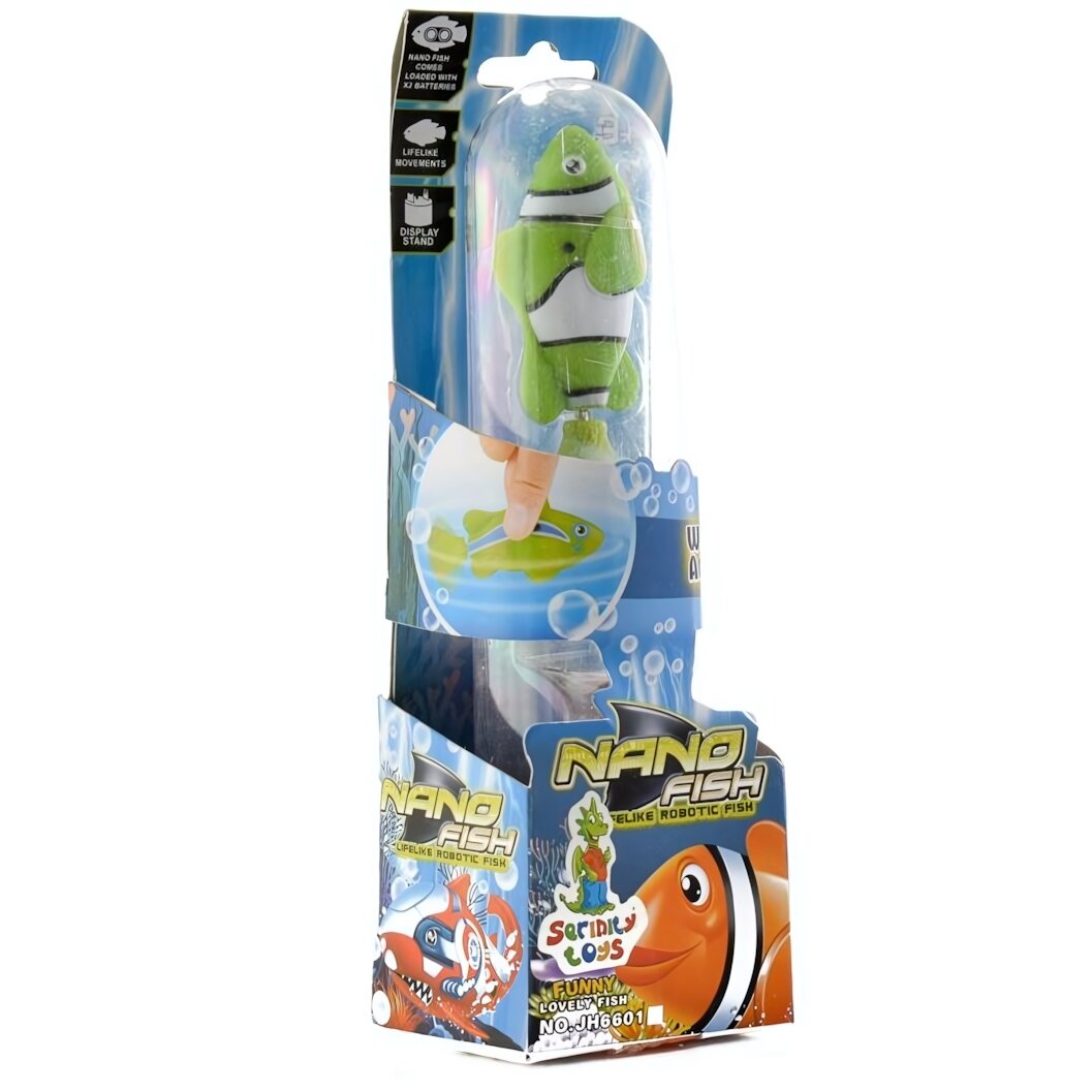 Игрушка-робот рыбка "Nano Fish" на батарейках, пластик, цветной принт