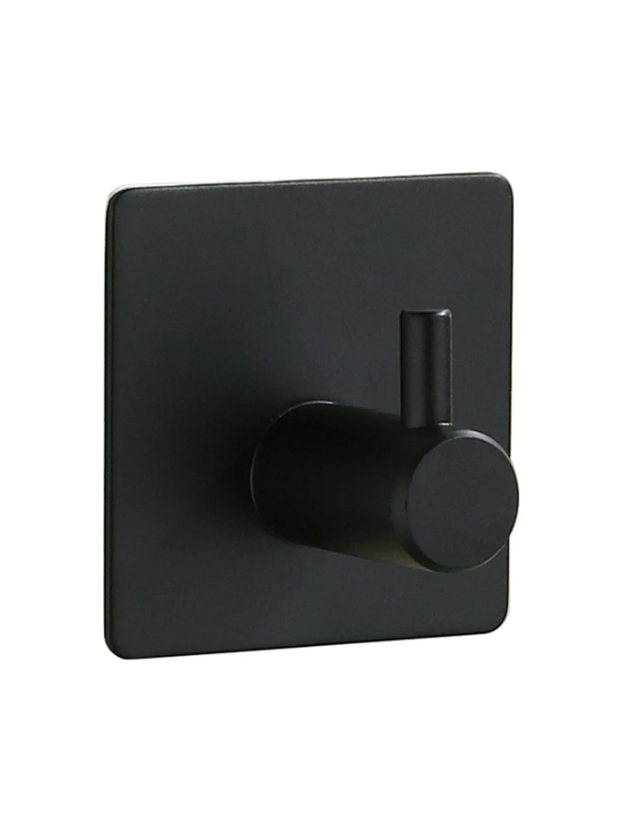 Крючки самоклеящиеся металлические универсальные для ванной комнаты и кухни, черные 1шт