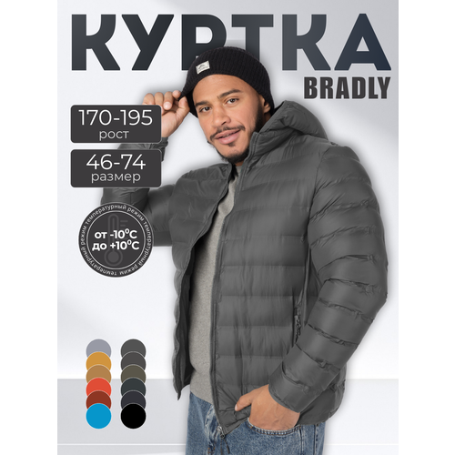 фото Куртка спортивная bradly весна-лето 2026, размер l, серый