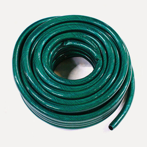 Изображение товара Шланг поливочный Qingdao 19x24 PVC (ПВХ), армированный, зелёный, 4 атм, 20м