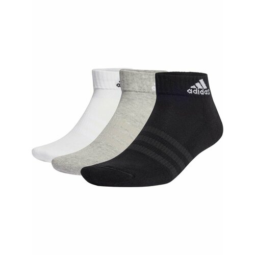 фото Носки adidas cushioned sportswear ankle socks 6 pairs, размер s, серый/белый/черный