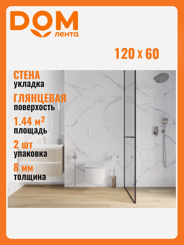 Изображение товара Керамогранит Calacatta Splendid Silver белый 60х120 Полированный