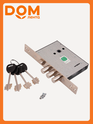 Изображение товара Замок врезной Гардиан-30.11, сувальдный, серебристый, 4 ключа