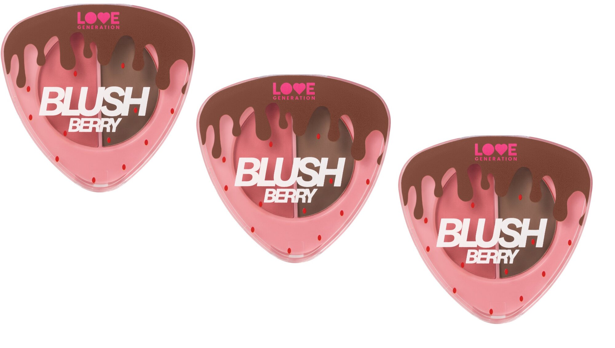 Палетка для контуринга лица Love Generation Contouring Face Palette "BlushBerry" тон 02 3шт