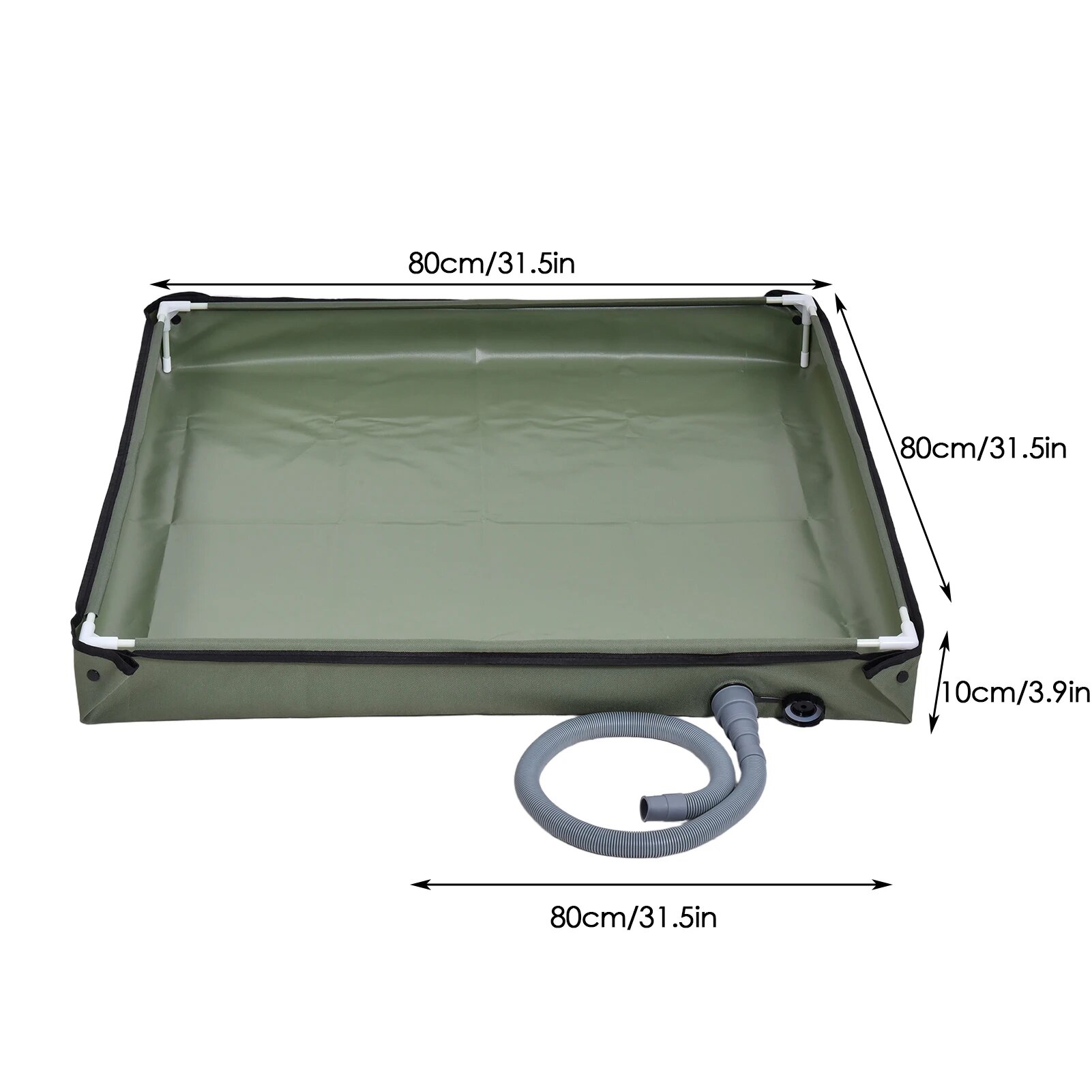 Складная душевая кадка Army Green 80x80x10 см