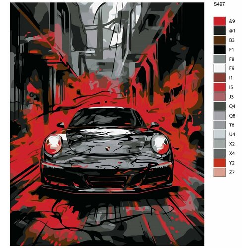 фото Картина по номерам s497 "спортивные машины. порше 911" 60x80 см brushes-paints