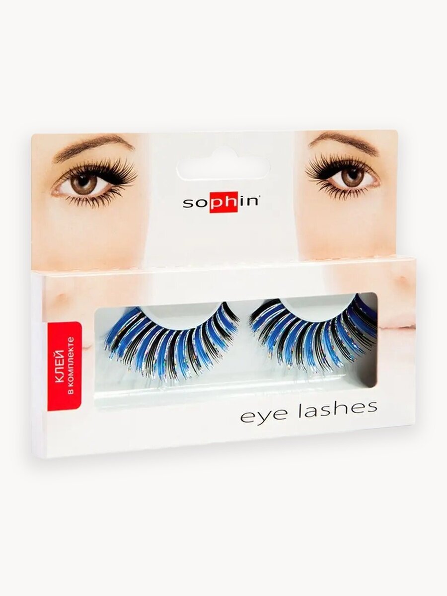 Накладные ресницы черно-синие