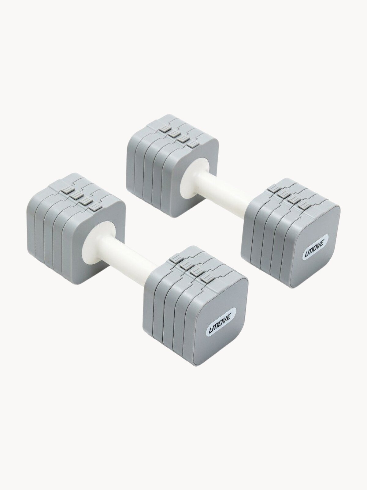 Гантели разборные для фитнеса UMOVE 1-5 кг, регулируемые, 2 шт, серый\белый